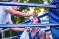 Zhorzhik Marutyan rest during Boxing match between national teamsÃÂ UKRAINE - ARMENIA